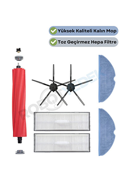 robotyedek Set de mop cu filtru Hepa negru Roborock S7 - 7 piese de perie de ...