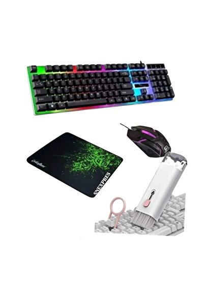 SNEXPRES Rgb Aydınlatmalı Kablolu Klavye Ve Klavye Temizleme Aparatı
