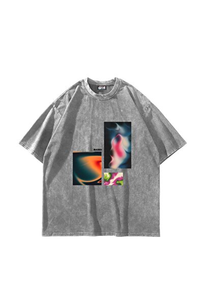 Bak Moda Bases Štampano Oversize kroj Unisex periva bela majica