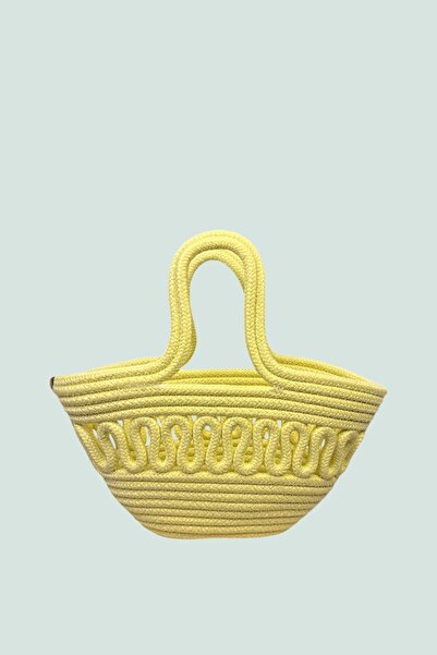 MaVaux Bloom Hasır Görünümlü Çocuk Plaj Çantası ve El Çantası