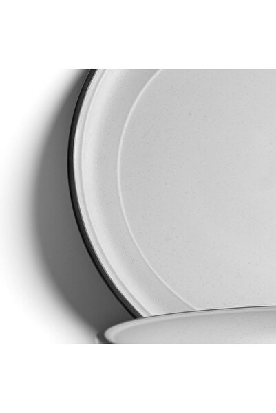 mastergold Melamine 3 Large Round Serving Plates (Grey | Black, 40cm) for Serving Banquets, Rice, Seafood