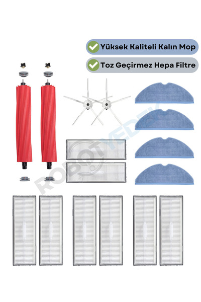 robotyedek Set de mop cu filtru Hepa pentru perie de schimb compatibilă Robor...