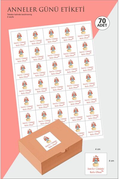 Hsn Anneler Günü Sticker 4cm 70 Adet Etiket