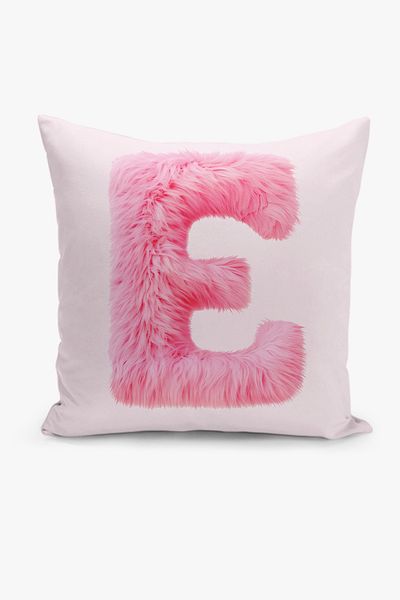 Filamente Double Sided Digital Printing Throw Pillow Cover Feather Effect Letter Pattern - Letter E