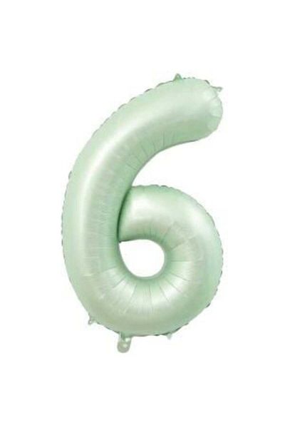 eğlencemarketi 6 Years Old 74 cm Green Number Foil Balloon Large Size