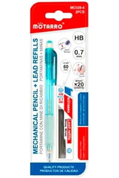 MOTARRO مجموعة أقلام رصاص ميكانيكية MC029-4 مع رؤوس إضافية قابلة لإعادة التعب...
