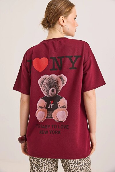 İKLİM LİFE Тениска с щампа на плюшено мече отпред и отзад