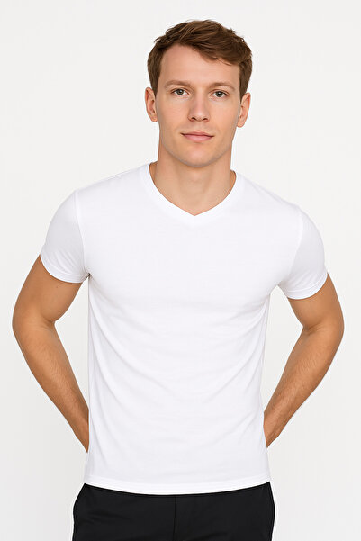 İpek Tekstil 100% Cotton Men T-Shirt Solid Color Basic Combed Cotton Crew Neck