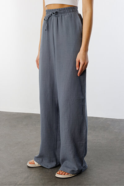 GENIUS STORE Pantaloni de damă Palazzo de muselină PANTALONI DE MUSLINĂ