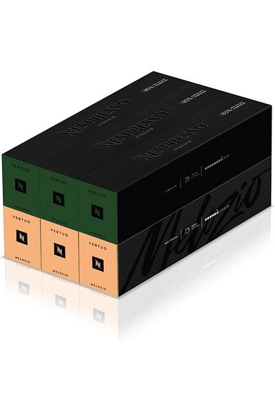 Nespresso Vertuo Coffee Pods, 60 Mixed Pack - 30 Melozio and 30 Stormio Capsules