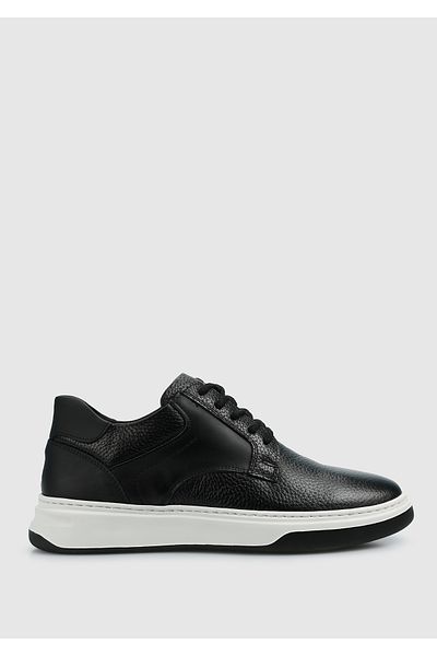 Provoq Black Leather Men's Sneakers