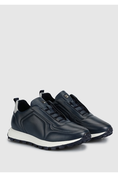 Provoq Lacivert Deri Erkek Sneaker