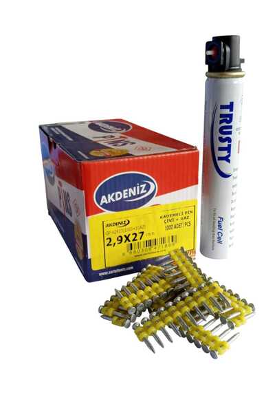 Akdeniz Gazlı Beton Çivi Çakma Makina Için Yedek Çivi 2.9 X 27 Mm