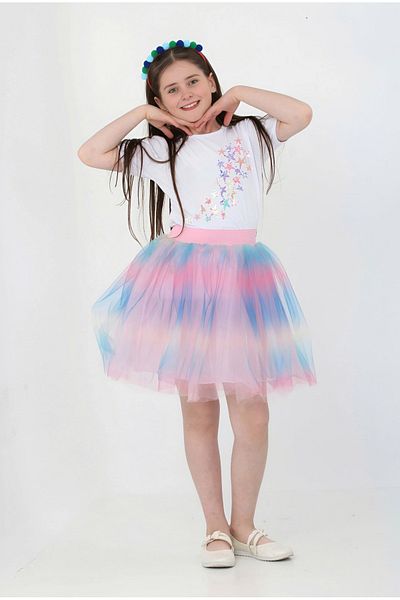 Trendy Mall Girl's Digital Tutu Skirt Suit