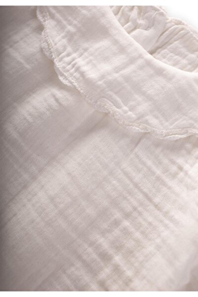 Cigit Βρεφικό Σετ Τζιν Σορτς με Γιακά 0-4 ετών Εκρού