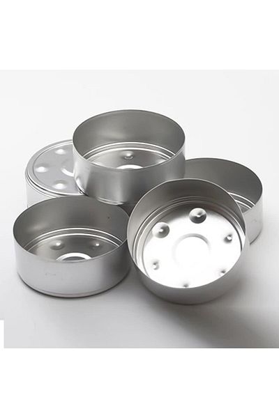 MIBRU Set of 50 Small Empty Candle Tins 38x14mm for Storage, Crafts, Slime & DIY Use