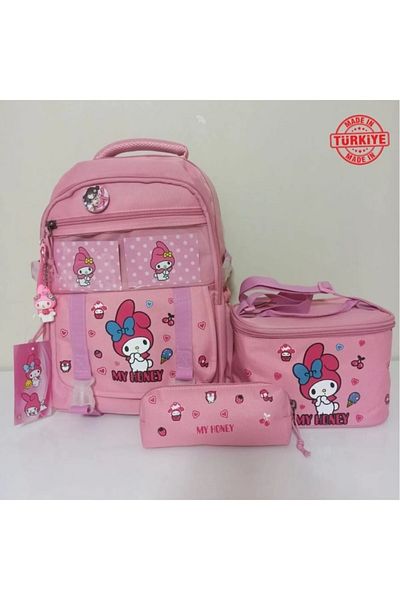 Alanç Gift Rucsac pentru școală primară roz pentru fete cu accesorii în stil coreean Kawaii, nutriție termică, cu suport pentru stilou