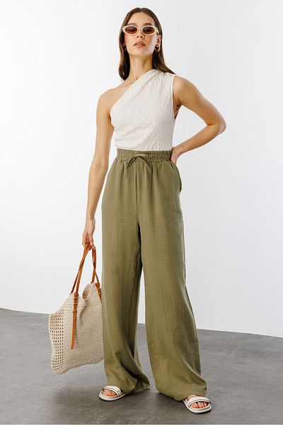 GENIUS STORE Muslin Palazzo Women's Trousers Muslin-Pants