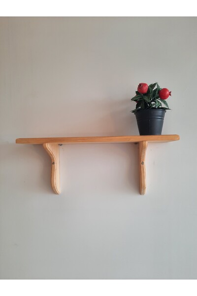 handwood Ahşap Duvar Rafı Çiçek Rafı Dekoratif Duvar Rafı 50cm x13cm Genişlik