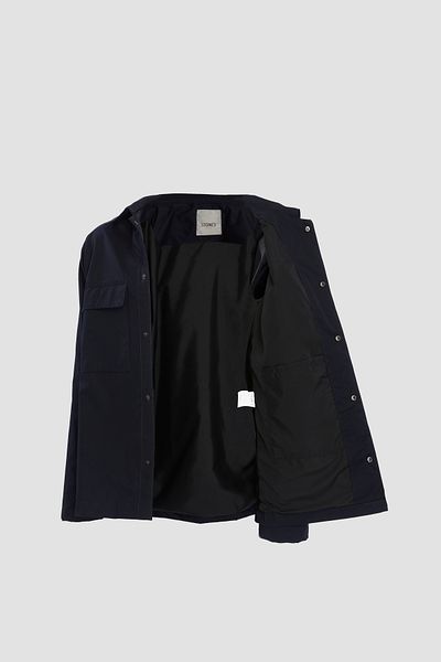 STONCS Men's Navy Blue Cotton Seasonal Coat