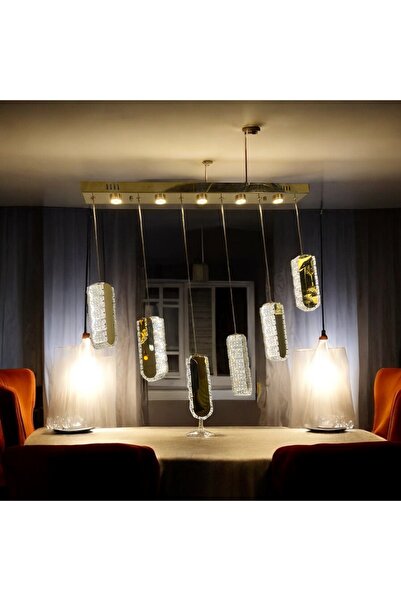 Home Plaket Kristal Taş Işlemli Parlak Gold 6li Parmak Üç Renk (BEYAZ SARI VE GÜN IŞIĞI)