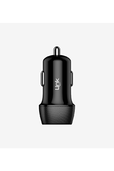 Linktech Link Tech C492 Safe Karbon Görünümlü Lightning Kablolu 12W Araç Şarj Aleti