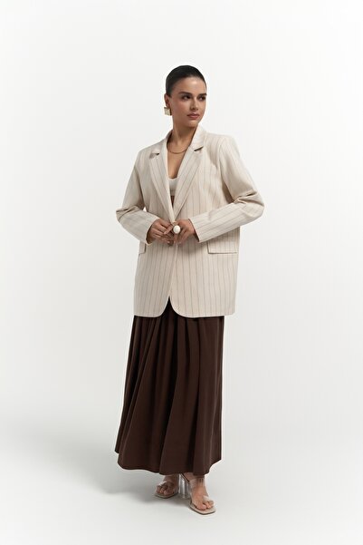 BOHEMAİ Beşiktaş Based Juba Mink Striped Blazer