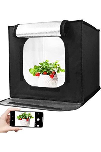 MIBRU 40cm Foldable Photo Light Box Studio Kit with LED, Backdrops & Carry Bag