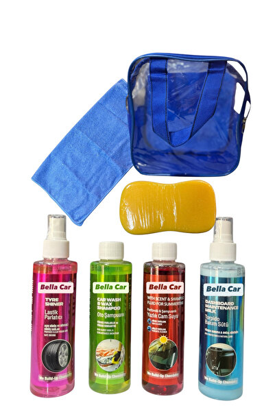 BELLA CAR CARE Çantalı Yazlık Bakım Seti Oto Şampuan, Cam Suyu, Torpido Bakım...