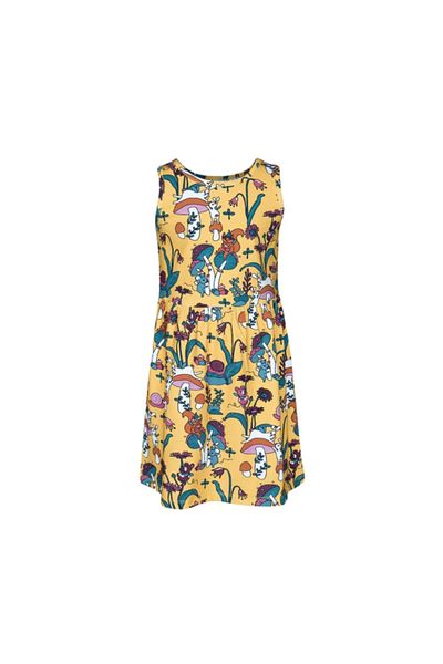 LOVETTI Cheerful Mushrooms Patterned Sleeveless Dress for Girls