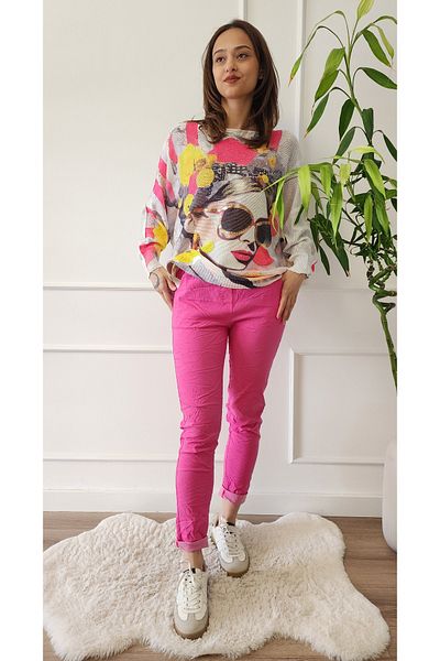 İthal Imported Belted Lycra Trousers