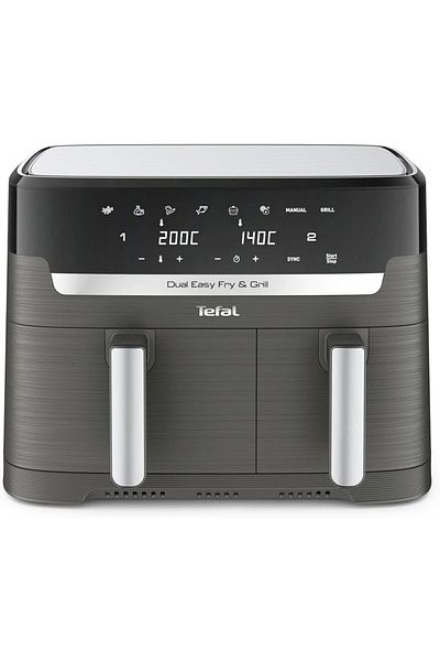 TEFAL Air Fryer Dual Easy Fry 8.3 L Dual Drawers Complete Family Meal 7 Pre-Set Programs Dishwasher