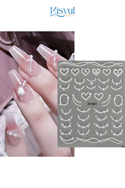Misyul Tırnak Sticker Protez Tırnak Kalıcı Oje Süsleme, Nail Art Sticker