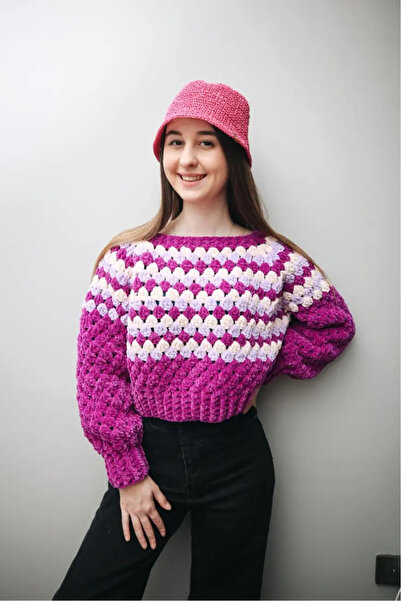 Talinhandmade قبعة من القش الملونة - وردي