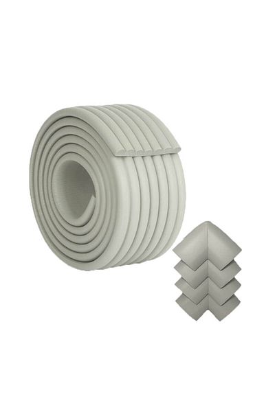 Evokids (2 Meters Multi-Purpose Edge 4 Pieces Corner) Gray Multi-Purpose Rubber Edge Protector