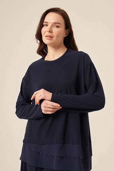 Ceremony Ύφασμα σιφόν Navy Blue Sandy Suit 59112