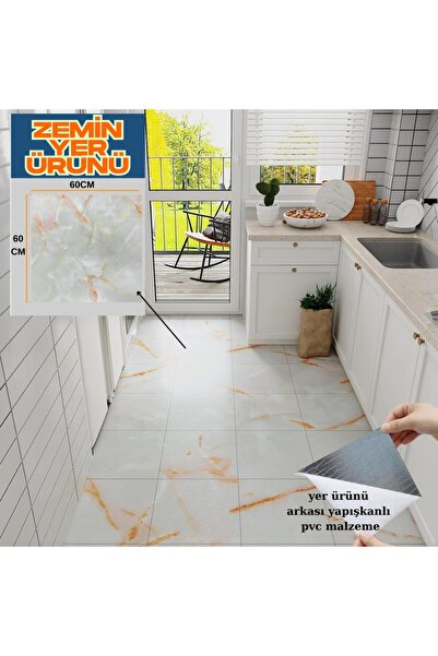 Renkli Duvarlar Kendinden Yapışkanlı 60cmx60cm 1Adet Yer Zemin ve Duvar Kaplama Paneli Arkası Kauçuklu Floor Pvc 31P