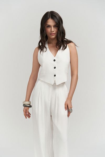 MAİ COLLECTİON Σετ παντελόνι Pailey Backless Ecru Γιλέκο