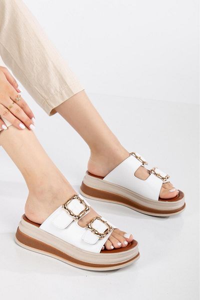 Bukond Daily Women's Slippers Double Buckle Soft Comfortable Orthopedic