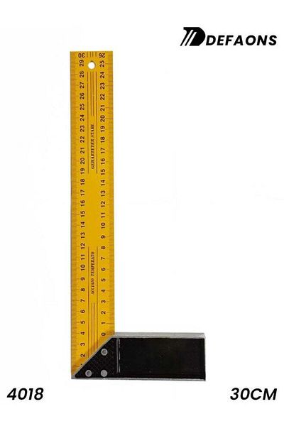 DEFAONS 30cm L-Angle Ruler 4018 Steel Measuring Square with Aluminum Handle