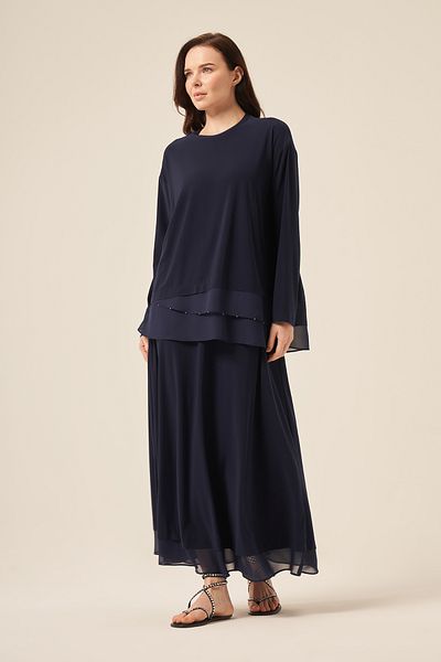 Ceremony Ύφασμα σιφόν Navy Blue Sandy Suit 59112