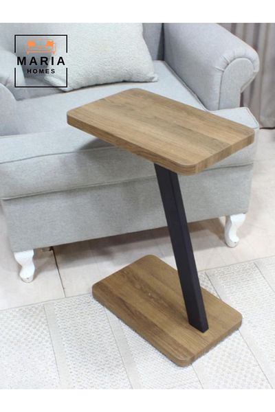 MARIA HOMES طاولة جانبية عصرية على شكل حرف Z أنيقة وعملية مثالية للمنزل والمكتب 25 × 40 × 60 سم