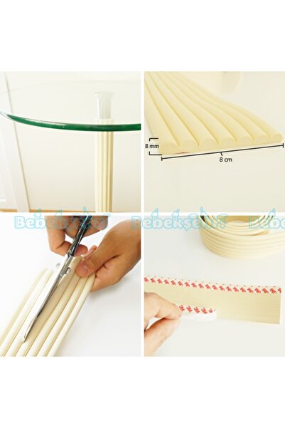 Evokids 3 Pieces Multi-Purpose Rubber Edge Protector Cream (6 Meters)