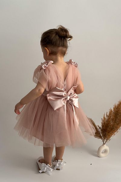 ALYRA Baby Girl Girl's Tulle Bow Lined Special Day Birthday Party Wedding Princess Evening Dress