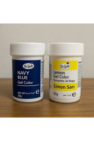 Dr. Gusto Navy Blue Lemon Yellow Gel Food Coloring Set of 2 30 Gr