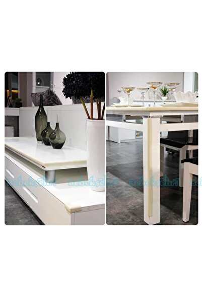 Evokids Extra Thick (6 Meters Edge + 4 Corner Pieces) Cream Rubber Edge Corner Protector