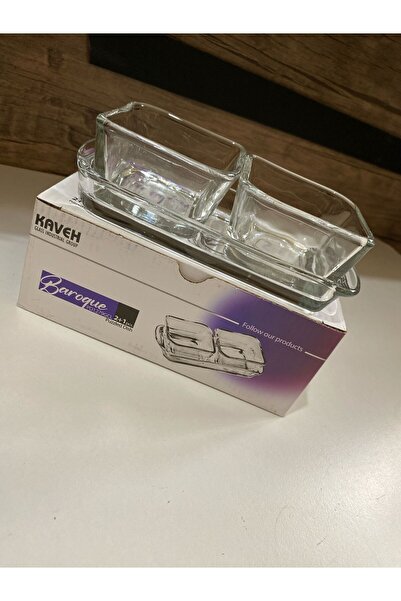 Lider MAGNESİA SOSLUK CAM TEPSİLİ BAROQUE 2'Lİ PD1279GCL