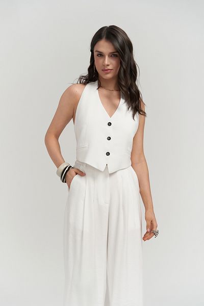 MAİ COLLECTİON Σετ παντελόνι Pailey Backless Ecru Γιλέκο