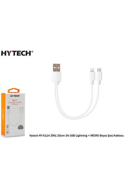 Universal هايتك HY-X114 2IN1 20 سم 3A USB لايتنينج + ميكرو