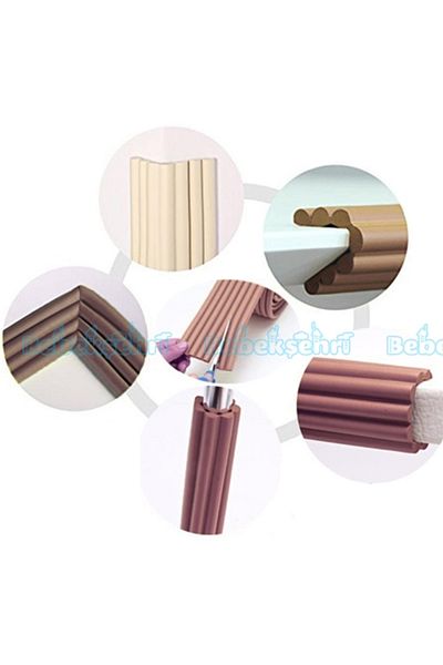 Evokids (2 Meters Multi-Purpose Edge 4 Pieces Corner) Coffee Multi-Purpose Rubber Edge Protector